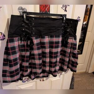 Pink And Black Plaid Tripp NYC Skirt